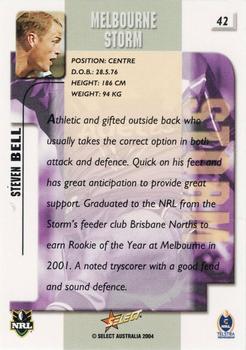 2004 Select Authentic #42 Steven Bell Back